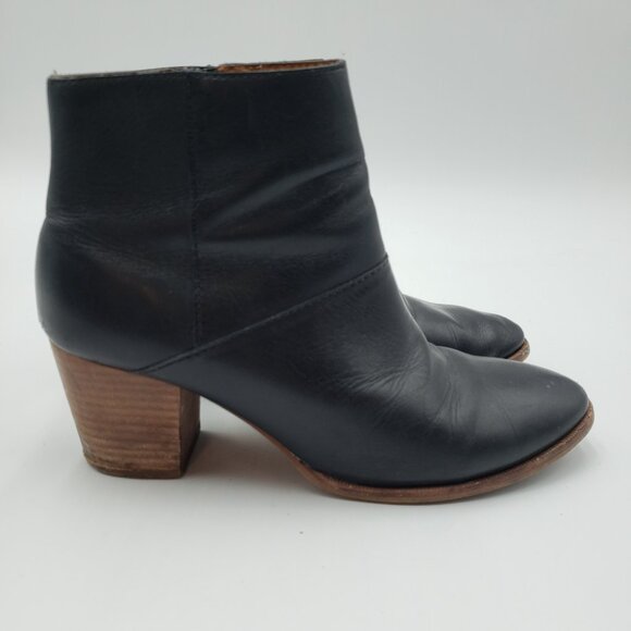 Madewell The Rosie Ankle Boots 8 Womens Booties Zip Up Black - Picture 1 of 15